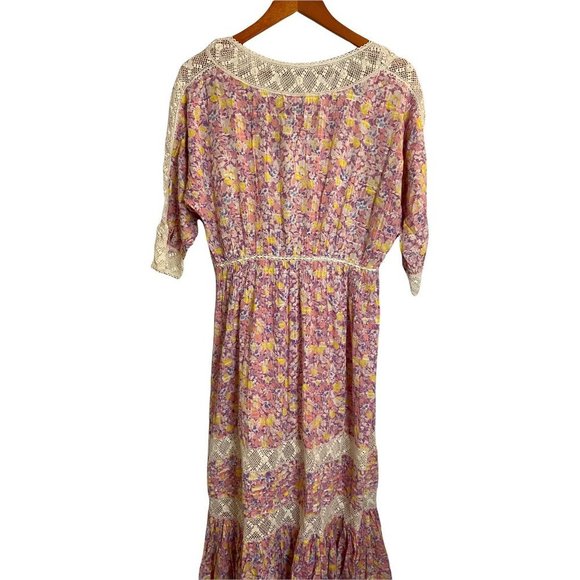 NWT LOVESHACKFANCY Callan Dress Jetset Maxi Lace Floral Boho- size 2 - Picture 12 of 13